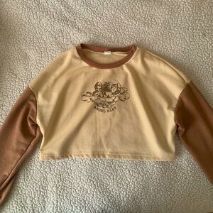 Girls solan & figure print crop sweatshirt